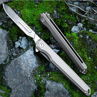 The Scalpelix:Titanium Bearing Replaceable Blade EDC Folding Knife