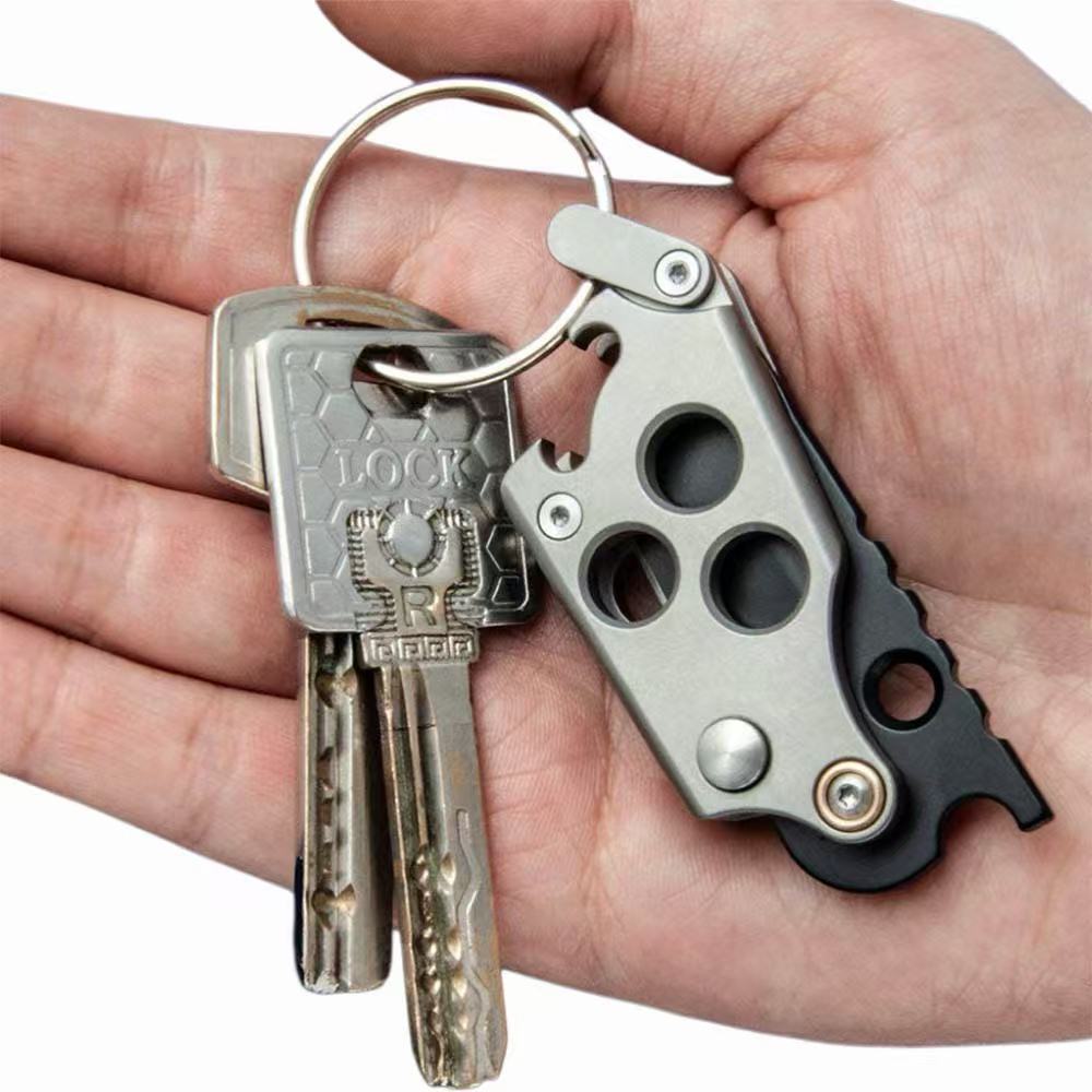 The Miniature:Titanium Pocket Multi-Tool Key Lanyard EDC Knife