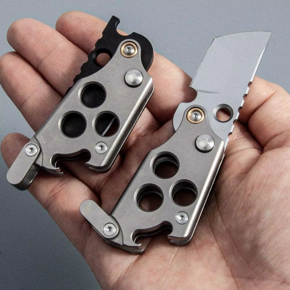 The Miniature:Titanium Pocket Multi-Tool Key Lanyard EDC Knife
